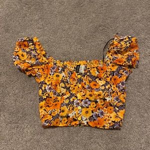 Floral H&M Cropped Corset Top
